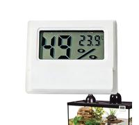 Reptile Terrarium Thermometer Hygrometer - Magnetic Digital Temp Humidity Gauge For Leopard Geckos Lizards | Strong Magnet Mount With Max/Min Memory | For Glass Tank Vivarium, Easy Read LCD, 10s