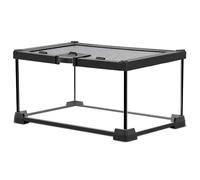 Reptile Terrariums - Mini tanque de vidrio de 12 x 8 x 6 pulgadas, tapa de malla de apertura superior con pestillo, visión transparente de 360°, recinto ventilado para arañas saltarinas, tarántulas