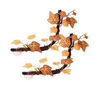 Reptile Vines - Bendable Climbing Branches with Suction Cups, 2 Pack Flexible Jungle Vines with Leaves, Artificial Reptile Plants for Gecko Snake Lizard Tree Frog Bearded Dragon Terrarium Decor