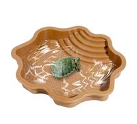 Reptile Water Bowl - Large Capacity Feeding Bowl for Turtle, Reptile Bathing Pool, Reptile Habitat, Tortoise Feeder Bowl with Ramp for Geckos, Turtles