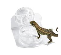 Reptile Water Bowl, Magnetic Gecko Dish, 8.6x6.6x3cm/3.39x2.6x1.18 Inches Suspended Feeder Ledge, Easy Mount Design, Lizard Chameleon Tree Frog Use Acrylic, Magnet