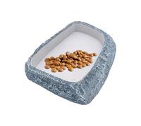 Reptile Water Dish, Terrarium Feeding Bowl, Resin Pet Feeder, Natural Rock Design, & Durable, for Tortoise, Gecko, Bearded Dragon, Snake, rana, Small & Large Sizes