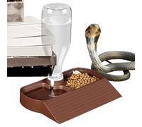 Reptile Water Dispenser, Large Capacity Automatic Feeder Bowl and Food Dish, Pet Feeding Accessory for Lizard, Turtle, Gecko, Bearded Dragon, Indoor Terrarium Use, 7.28x5.63 Inches