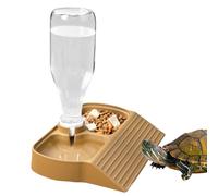 Reptile Water Dispenser, Terrarium Feeding Bowl, 7.28x5.63x7.87 Inches, Large Capacity Reservoir, Stable Non-Tip Base, Amphibian Food Waterer for Tortoises Snakes Lizards Frogs