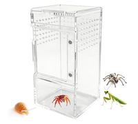 Reptiles Box, Jumping Spider Enclosure, Clear Acrylic Habitat, Vent Hole Sliding Lid, Turtle Tortoise Snake Cage, Gecko Crab Frog House, Pet Supplies Small Terrarium White