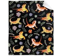 Reptiles de reptiles de dragn barbudo para nia franela fronela difusa clida clida plush peso suave para sof sof acampa acampar 40''x 50 ''