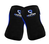 REPTON - Codera para hombres y mujeres, mangas de compresión ligeras para gimnasio, levantamiento de pesas, fitness, entrenamiento y apoyo diario (negro y azul, S)