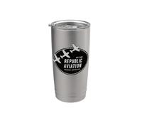 Republic Aviation Vintage 1940 Logo | P-47 Thunderbolt WWII Vaso térmico de acero inoxidable de doble pared