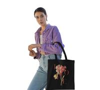 REPUBLIC OF CALIFORNIA ARCTT034-BK Tote Bag Love Rose Vintage Design - Bolsa de tela romántica e atemporal, negro, Negro, 38 X 42 CM, Utilidad