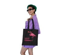 REPUBLIC OF CALIFORNIA ARCTT043-BK Tote Bag Single and Ready to Flamingle - Bolsa de Algodón Diversión y Colorida para Solteros,Negro, Negro, 38 X 42 CM, Utilidad