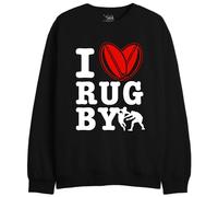 Republic of California I Love Rugby UXREPCZSW027 - Sudadera para Hombre, Color Negro, Talla S, Negro, L