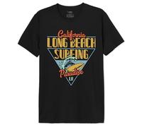 Republic Of California "Long Beach Surfing MEREPCZTS115 - Camiseta para Hombre, Color Negro, Talla 3XL, Negro, 3XL