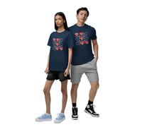Republic of California Love X.O Love Always Wins imprimé T-Shirt Couple Unisexe - Cadeau Couple Coton Col Rond Manches Courtes - Haut Amour pour Hommes et Femmes,X-Large_Navy