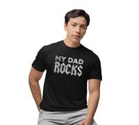 Republic of California Men's Mon Père EST Incroyable imprimé T-Shirt Father's Day Gift - Men's Christmas Dad of Love Grandpa Stepfather Husband Birthday Gift,Noir_X-Large