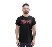 Republic of California Men's Papa Néon imprimé T-Shirt Father's Day Gift - Men's Christmas Dad of Love Grandpa Stepfather Husband Birthday Gift,Noir_Large