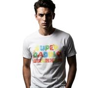 Republic of California Men's Super Daddio imprimé T-Shirt Father's Day Gift - Men's Christmas Dad of Love Grandpa Stepfather Husband Birthday Gift,Blanc_XX-Large