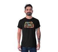 Republic of California Men's Super Daddio imprimé T-Shirt Father's Day Gift - Men's Christmas Dad of Love Grandpa Stepfather Husband Birthday Gift,Noir_Medium