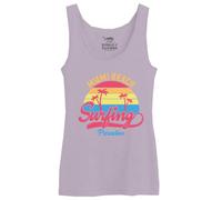 Republic Of California "Miami Beach Surfing Paradise WOREPCZTK030 Camiseta sin Mangas para Mujer, Lila, S, Lila., S