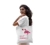 REPUBLIC OF CALIFORNIA Tote Bag Single and Ready to Flamingle - Bolso de mano humorístico y de moda, blanco, 38 X 42 CM, Utilidad