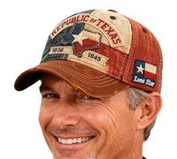 Republic State Cap - Vintage Baseball Hat for Daily Wear | Cotton Blend with Adjustable Strap, Commemorative Texas State Cap, Local Residents Patriots Supporters Fans Tourists Collectors