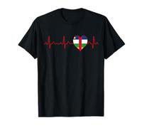 REPÚBLICA CENTROAFRICANA Bandera Heartbeat EKG Patriotic Camiseta
