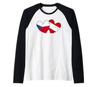 República Checa Austria Corazón Bandera Checa Austriaca Herencia Camiseta Manga Raglan