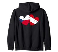 República Checa Austria Corazón Bandera Checa Austriaca Herencia Sudadera con Capucha