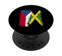 República Checa Jamaica Media Bandera Patrimonio Checo Jamaicano PopSockets PopGrip Adhesivo