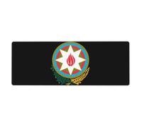 República De Azerbaiyán Almohadilla De Oficina/Juegos Con Diseño De Emblema Nacional| Extra Larga Y Grande| Borde Cosido Anti Desgaste| Base Antideslizante Para Superficies Lisas