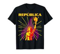 República de España Camiseta Temática Republicana para Mujeres, Manga Corta, Negro, Talla S