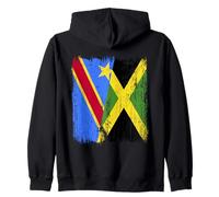 República Democrática del Congo Jamaica Media Bandera Sudadera con Capucha