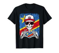 República Democrática del Congo Pride Skeleton Art tee Camiseta