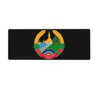 República Democrática Popular Lao Almohadilla De Oficina/Juegos Con Diseño De Emblema Nacional| Extra Larga Y Grande| Borde Cosido Anti Desgaste| Base Antideslizante Para Superficies Lisas