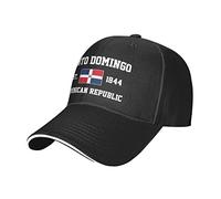 República Dominicana Est.1844 Gorra de béisbol de malla de Santo Domingo, gorra de correr, sombreros de viaje, gorras de verano ajustables para exteriores, color negro, #380, M/talla única
