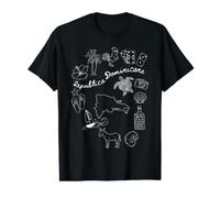 República Dominicana Mapa Dibujado a Mano y Tropical Camiseta gráfica económica
