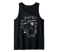República Dominicana Mapa Dibujado a Mano y Tropical Camiseta sin Mangas