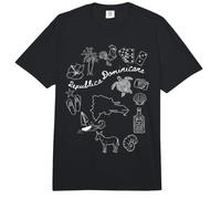 República Dominicana Mapa Dibujado a Mano y Tropical Comfort Colors Adult Heavyweight T-Shirt