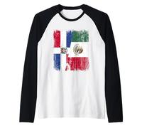 República Dominicana México Media Bandera Camiseta Manga Raglan