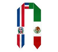 República Dominicana México Mexicano Mex Bandera Graduación Estola/Chaleco/Bufanda/Banda Estudiante Graduado en el Extranjero Estudiantes de Estudios Internacionales 2026/2026 Chales Graduados Unisex