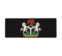 República Federal De Nigeria Almohadilla Para Teclado Completo Con Diseño De Emblema Nacional| Borde Cosido| Suitable Para Portátiles/Oficina Doméstica| Antideslizante| Duradera Y Ecológica