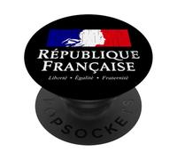 República Francesa Marianne Stack Blanco Lettering Distressed PopSockets PopGrip Adhesivo