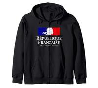 República Francesa Marianne Stack Blanco Lettering Distressed Sudadera con Capucha