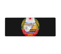 República Popular Democrática De Corea Almohadilla De Escritorio Informático Con Diseño De Emblema Nacional| Almohadilla Integrada Para Teclado Y Ratón|Suave Y Liso Para Escribir|Base De Goma