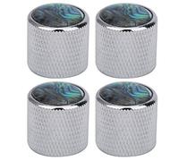 Repuesto Botón Volumen Bajo Eléctrico, Juego 4 Piezas Metal 6mm Shell Silver, Botón Cúpula para Reparación Profesional, for Músicos Técnicos Talleres Uso en Conciertos Práctica Diaria