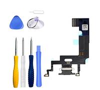 Repuesto Conector Dock de Carga para iPhone XR negro 2018, 6.1 Pulgadas Dock Connector Puerto de Carga - Charger Port Cable Flex con Destornilladores,Herramientas,Audio Jack,Micrófono,Antena Repuesto