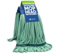 Repuesto de cabezal de fregona comercial, 1 paquete de mopa grande de microfibra verde (18 onzas) | Trapeador húmedo industrial | Repuesto lavable, reutilizable, resistente, cabezales de mopa con