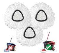 Repuesto de cabezal de fregona, paquete de 3 cabezales de repuesto compatibles con el sistema Ocedar Easywring de 1 tanque, gran poder de limpieza, microfibra, ayudante para tareas domésticas, lavable