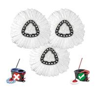 Repuesto de cabezal de fregona, paquete de 3 cabezales de repuesto compatibles con el sistema Ocedar Easywring de 1 tanque, gran poder de limpieza, microfibra, ayudante para tareas domésticas, lavable