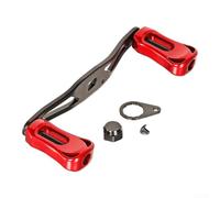 Repuesto de mango de carrete de cebo, brazo de aleación de aluminio extendido con perilla de fibra de carbono, soporte estándar de 8 x 5 mm con adaptador de 7 a 4 mm para la mayoría de carretes de