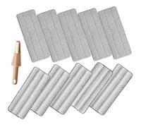 Repuesto de mopa de microfibra de 13 pulgadas para mopa Oshang Joymoop X3, compatible con la mayoría de almohadillas planas de velcro de 11 a 13 pulgadas con raspador multifunción, paquetes de 10